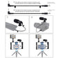 PULUZ 3 in 1 Vlogging Live Broadcast LED Selfie Light Smartphone Video Rig Kits with Microphone + Cold Shoe Tripod Head for iPhone, Galaxy, Huawei, Xiaomi, HTC, LG, Google, and Other Smartphones, 3-in-1, 3-in-1(Red), 3-in-1(US)