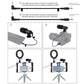 PULUZ 3 in 1 Vlogging Live Broadcast Smartphone Video Rig + Microphone +  4.7 inch 12cm Ring LED Selfie Light Kits with Cold Shoe Tripod Head for iPhone, Galaxy, Huawei, Xiaomi, HTC, LG, Google, and Other Smartphones, 3 in 1 Ring LED