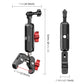 PULUZ Motorcycle Handlebar Crab Clamp CNC Metal Magic Arm Rod Mount