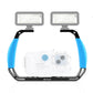PULUZ Dual Silicone Handles Aluminium Alloy Underwater Diving Rig for GoPro, Other Action Cameras and  Smartphones (Blue)