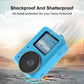 For DJI Osmo Action 4 / 3 PULUZ Silicone Protective Case with Lens Cap (Blue)