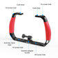 PULUZ Dual Silicone Handles Aluminium Alloy Underwater Diving Rig for GoPro, DJI OSMO Action, Insta360 and Other Action Cameras (Red)