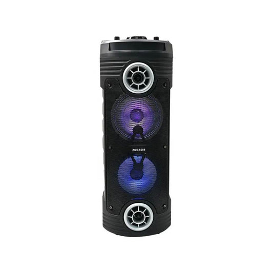Portable Bluetooth Tower Speaker with Wired Microphone – Wireless, USB Input (ZQS-6208)