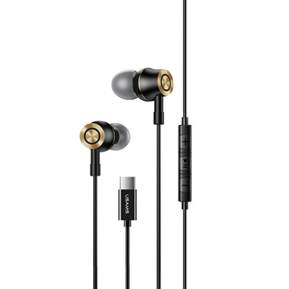 USAMS US-SJ482 EP-43 Wired In Ear USB-C / Type-C Interface Metal Digital HiFi Noise Reduction Earphones with Mic & Digital Chip, Length: 1.2m
