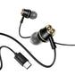 USAMS US-SJ482 EP-43 Wired In Ear USB-C / Type-C Interface Metal Digital HiFi Noise Reduction Earphones with Mic & Digital Chip, Length: 1.2m