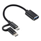 USB 3.0 Female to Micro USB + USB-C / Type-C Male Charging + Transmission OTG Nylon Braided Adapter Cable, Cable Length: 11cm, Micro USB Black, Micro USB Blue, Micro USB Red, Micro USB Silver, Micro USB  White