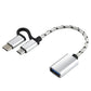USB 3.0 Female to Micro USB + USB-C / Type-C Male Charging + Transmission OTG Nylon Braided Adapter Cable, Cable Length: 11cm, Micro USB Black, Micro USB Blue, Micro USB Red, Micro USB Silver, Micro USB  White