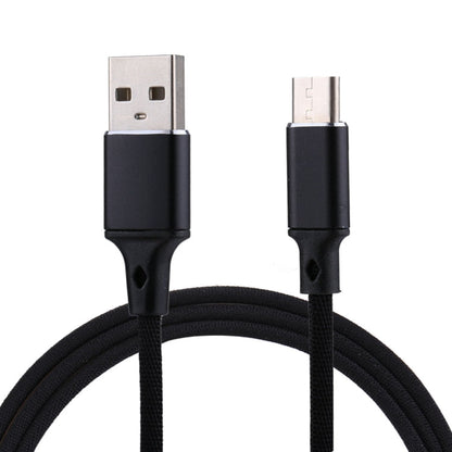 1m 2A Output USB to USB-C / Type-C Nylon Weave Style Data Sync Charging Cable, 2A Black, 2A Pink, 2A Grey, 2A Red, 2A White