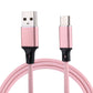 1m 2A Output USB to USB-C / Type-C Nylon Weave Style Data Sync Charging Cable, 2A Black, 2A Pink, 2A Grey, 2A Red, 2A White