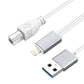 1m 8 Pin to USB + MIDI Electronic Music Instrument & OTG & Charging Multifunctional Cable Compatible with above iOS 10.3.2