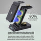 B20A 15W Qi Wireless Charger Charging Stand Compatible for iPhone iWatch Airpods(Black)