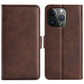 Dual-side Magnetic Buckle Horizontal Flip Leather Phone Case, For iPhone 16, For iPhone 15 Pro Max, For iPhone 15 Pro, For iPhone 15 Plus