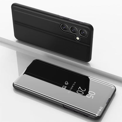 Plated Mirror Horizontal Flip Leather Phone Case with Holder, For Samsung Galaxy S26 Ultra 5G, For Samsung Galaxy S26 5G, For Samsung Galaxy A57 5G