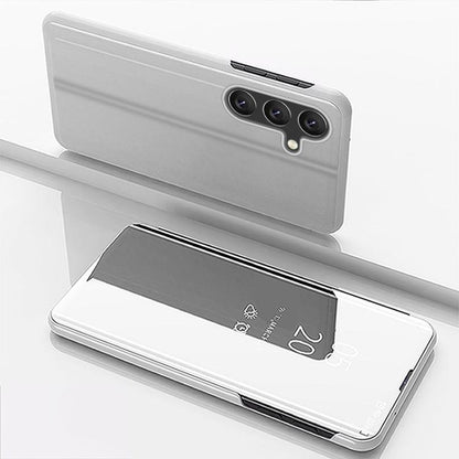 Plated Mirror Horizontal Flip Leather Phone Case with Holder, For Samsung Galaxy S26 Ultra 5G, For Samsung Galaxy S26 5G, For Samsung Galaxy A57 5G