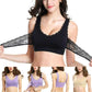 Front Cross Side Buckle Wireless Lace Bra Breathable Sport For Women, Size:L(Black)