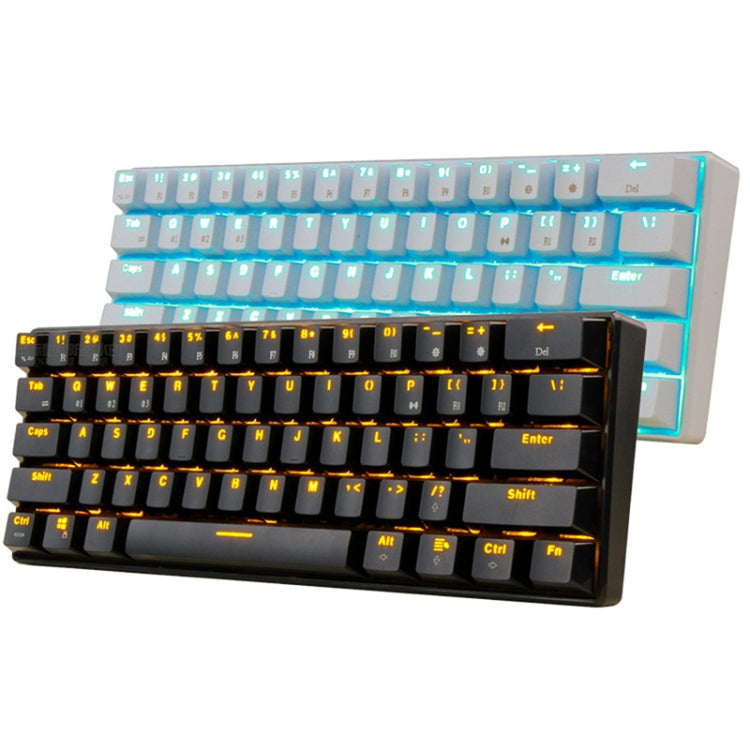 RK61 61 Keys Bluetooth / 2.4G Wireless / USB Wired Three Modes Tablet Mobile Gaming Mechanical Keyboard, Cable Length: 1.5m, Style:Tea Shaft(Black)