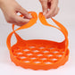 Silicone Steamer Egg Cooker Silicone Steamer Basket, Size:8 Inches(Orange)