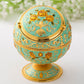 Metal Globe Ashtray With Lid Holiday Gift Tea Table Decoration(Green Rose)