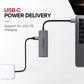 QGeeM UH04-1 4 In 1 USB 3.0 Multifunction Type-C Extension HUB Adapter(Silver Gray)