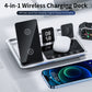 R11 4 In 1 30W Phone Wireless Charger with Ambient Light(Silver Black)