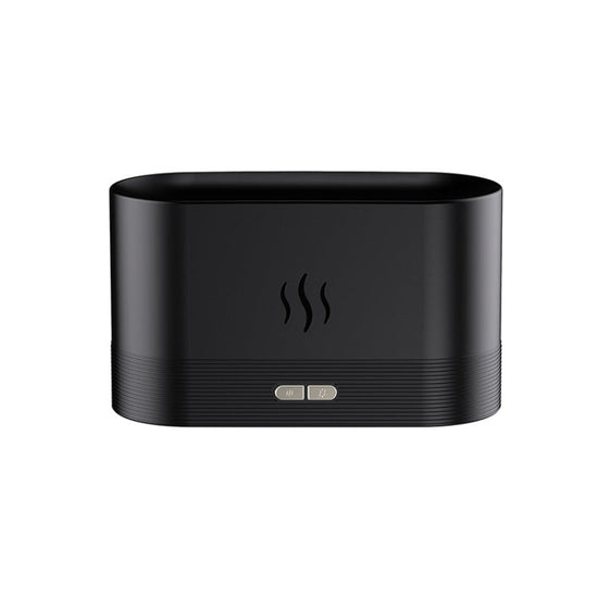 7 Color Flame Aromatherapy Machine Home Office Desk Air Humidifier(Black)