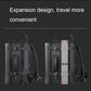 Large-capacity Waterproof Expandable Hard Shell Backpack with USB Charging Hole(162 Black)