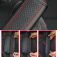 Fiber Leather Embossed Car Seat Belt Shoulder Cover Protector 6.5X23cm(Black Red)