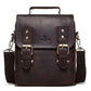 HUMERPAUL Leather Crossbody Bag Men Leather Backpack Shoulder Bag(Brown)