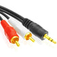 1.5m Full Copper 3.5mm To Double Lotus Audio Cable AV 1 In 2 Speaker Cable