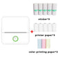 X6 200DPI Student Homework Printer Bluetooth Inkless Pocket Printer White 5 Printer Papers+5 Stickers + 3 Color Papers
