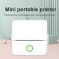 X6 200DPI Student Homework Printer Bluetooth Inkless Pocket Printer White 5 Printer Papers+5 Stickers + 3 Color Papers