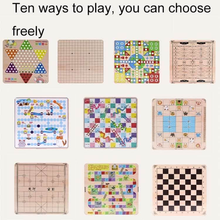 10 in 1 Wooden Multifunctional Parent-Child Interactive Children Educational Chessboard Toy Set