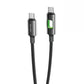 USB C to USB C 60W Aluminium Alloy Braided Black RGB Fast Data Charging Cable VD-DC12CC