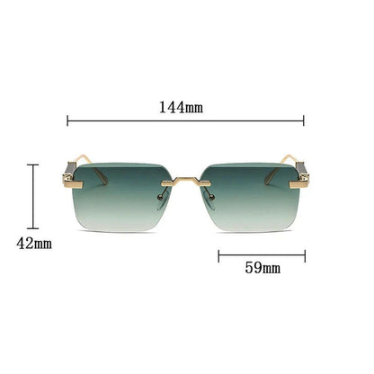 New 2024 Rimless Sunglasses Women Trendy Luxury Vintage Square Sunglasses for Men Fashion Glasses Lunette Soleil Femme Zonnebril.