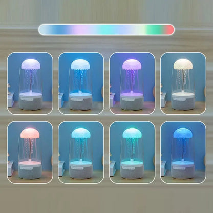Jellyfish Lamp,With Bluetooth Speaker Dancing Jellyfish Lamp,7Color Atmosphere Jellyfish Desk Lamp,Rechargeable Mood Night Light.