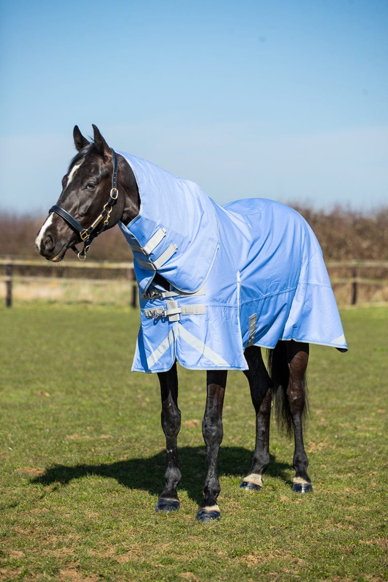100g Detachable Neck Turnout Rug - Cornflower