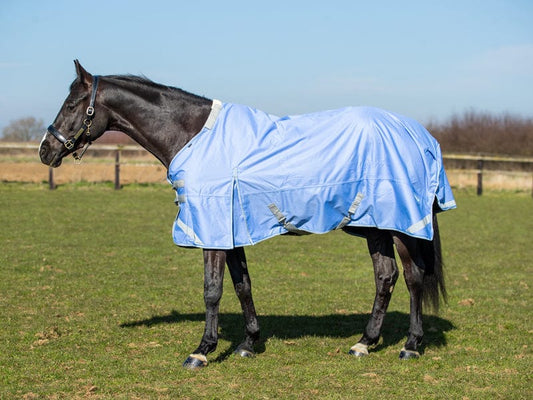 100g Detachable Neck Turnout Rug - Cornflower