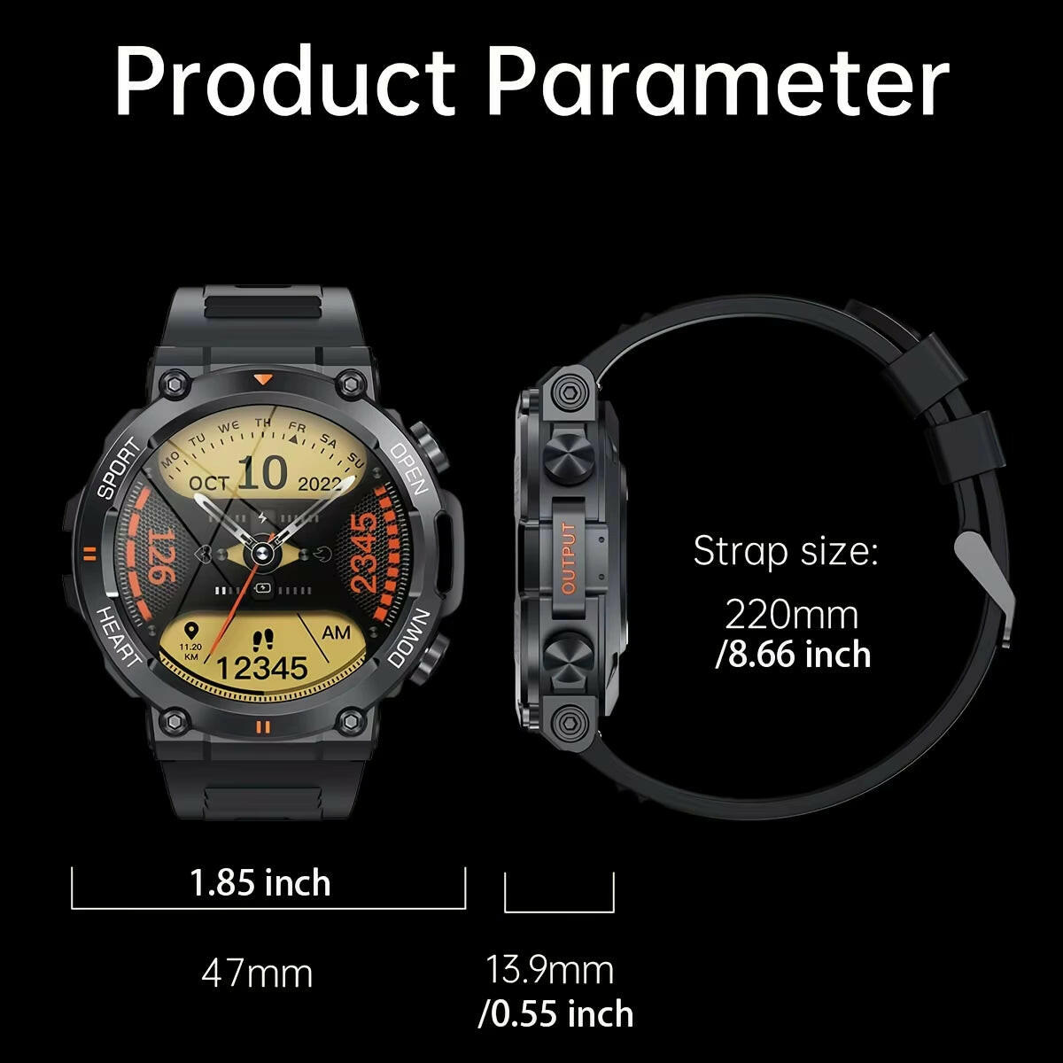 K56Pro Smart Watch for Men Heart Rate Blood Bluetooth Sport 400Mah Long Standby 1.39 Inch 360*360 HD Screen Outdoors Smartwatch.