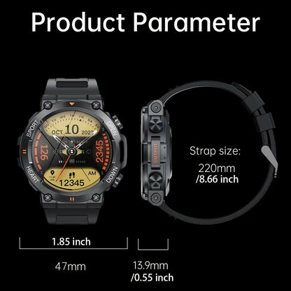 K56Pro Smart Watch for Men Heart Rate Blood Bluetooth Sport 400Mah Long Standby 1.39 Inch 360*360 HD Screen Outdoors Smartwatch.